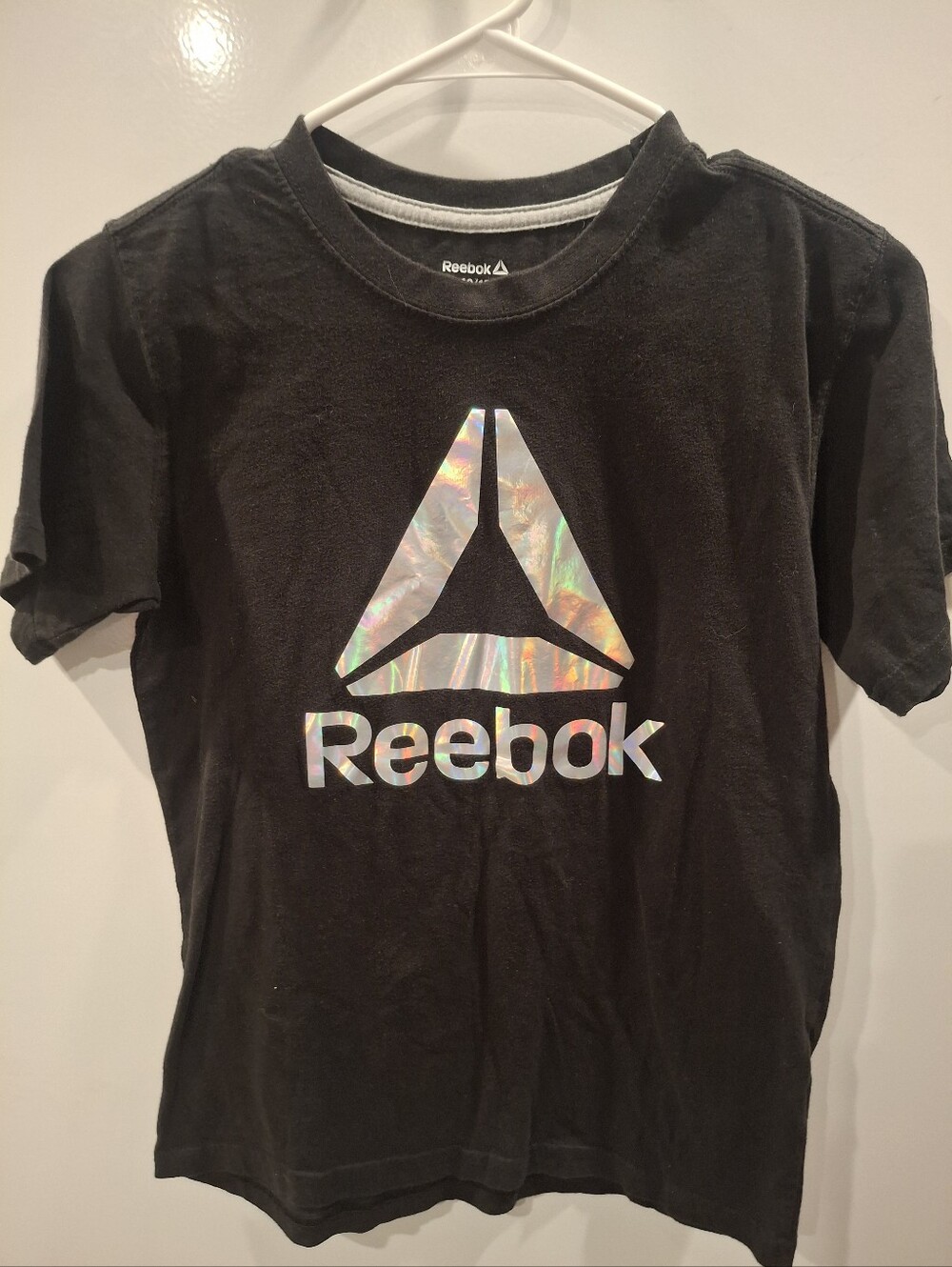 Reebok Black Short Sleeve Tee with Holographic Logo